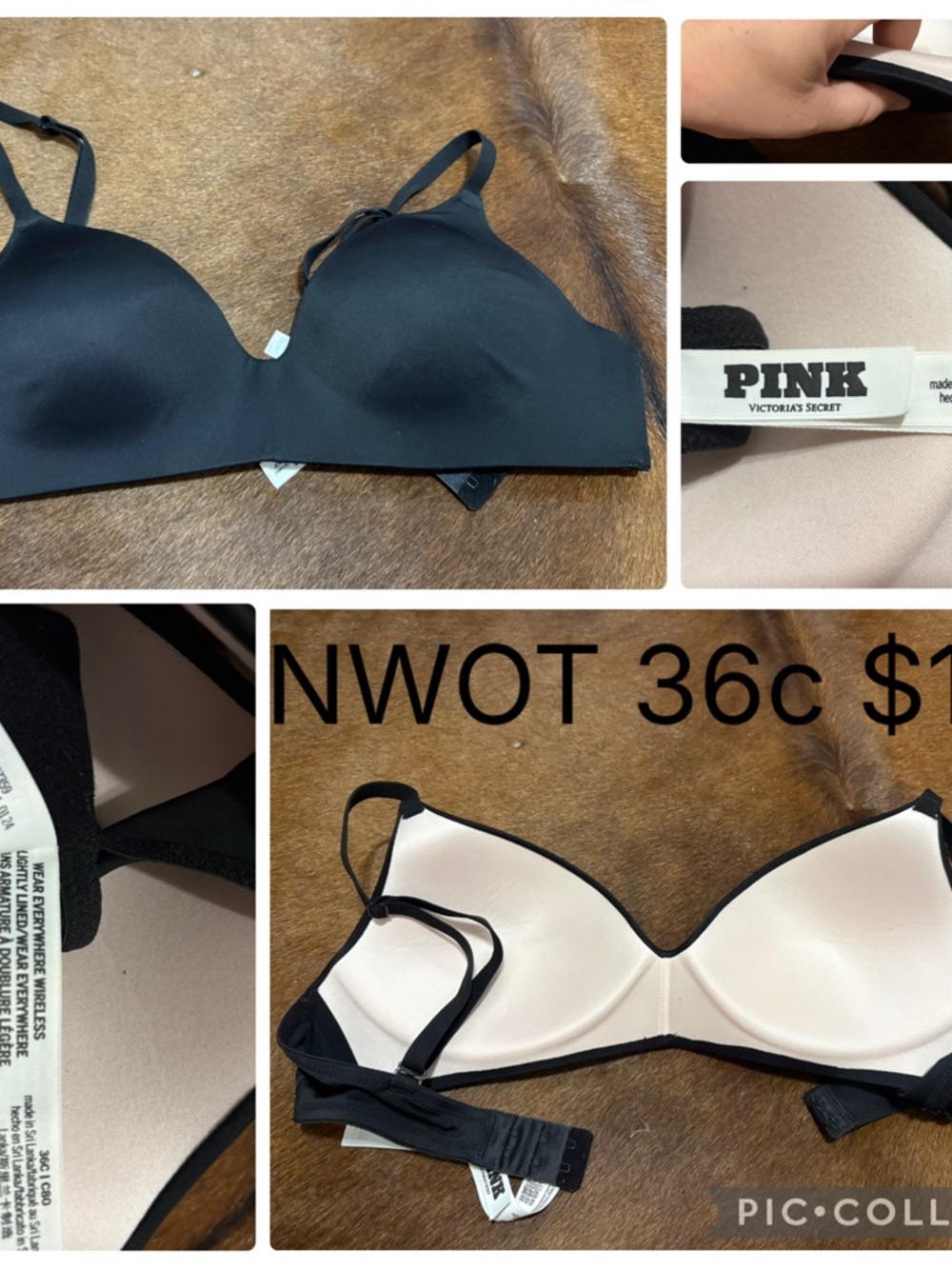 Victoria's Secret PINK Black Lightly Lined T-Shirt Bra